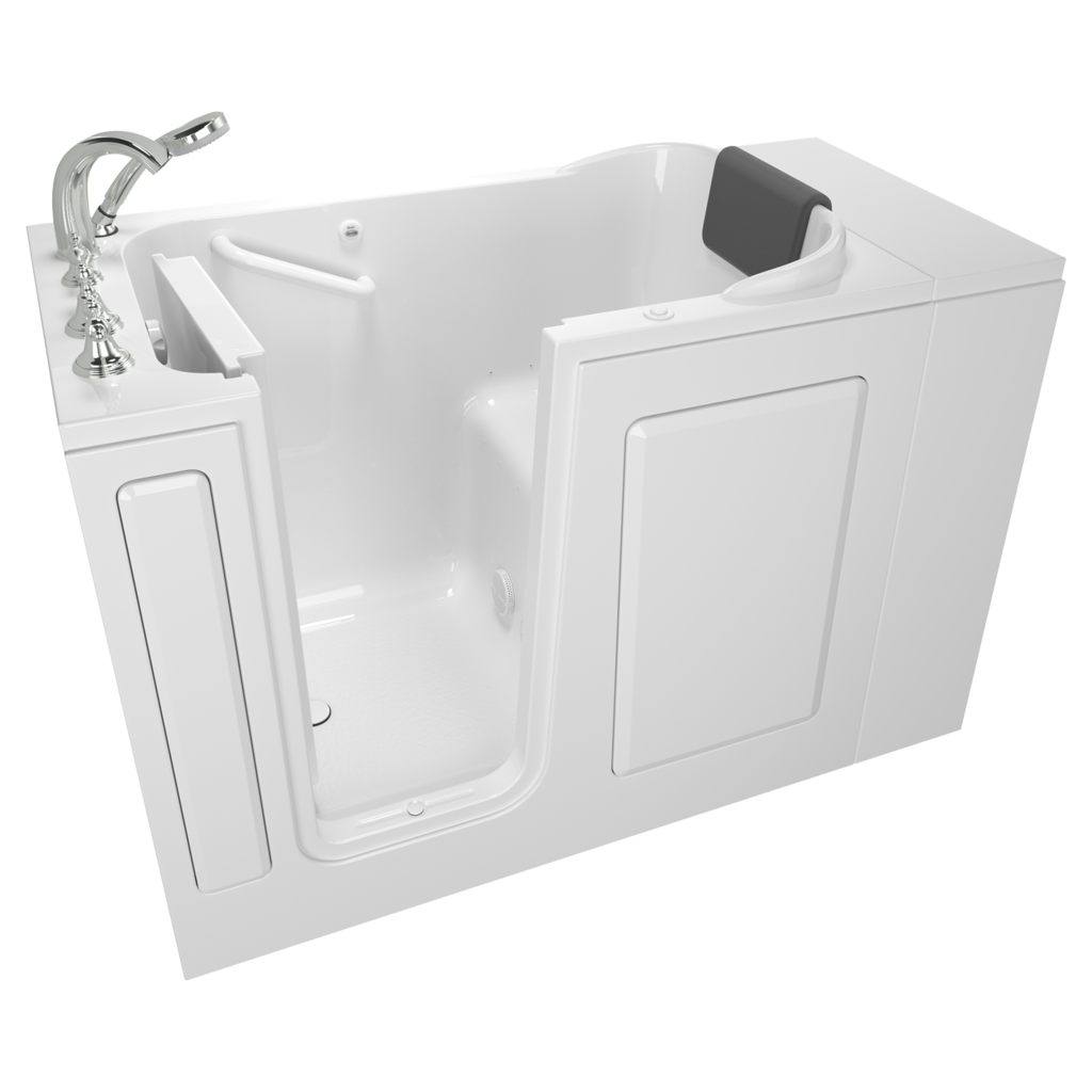 Baignoire à porte de 28 x 48 pouces avec système de spa à air, série gelcoat de première qualité - Vidange à gauche avec robinet